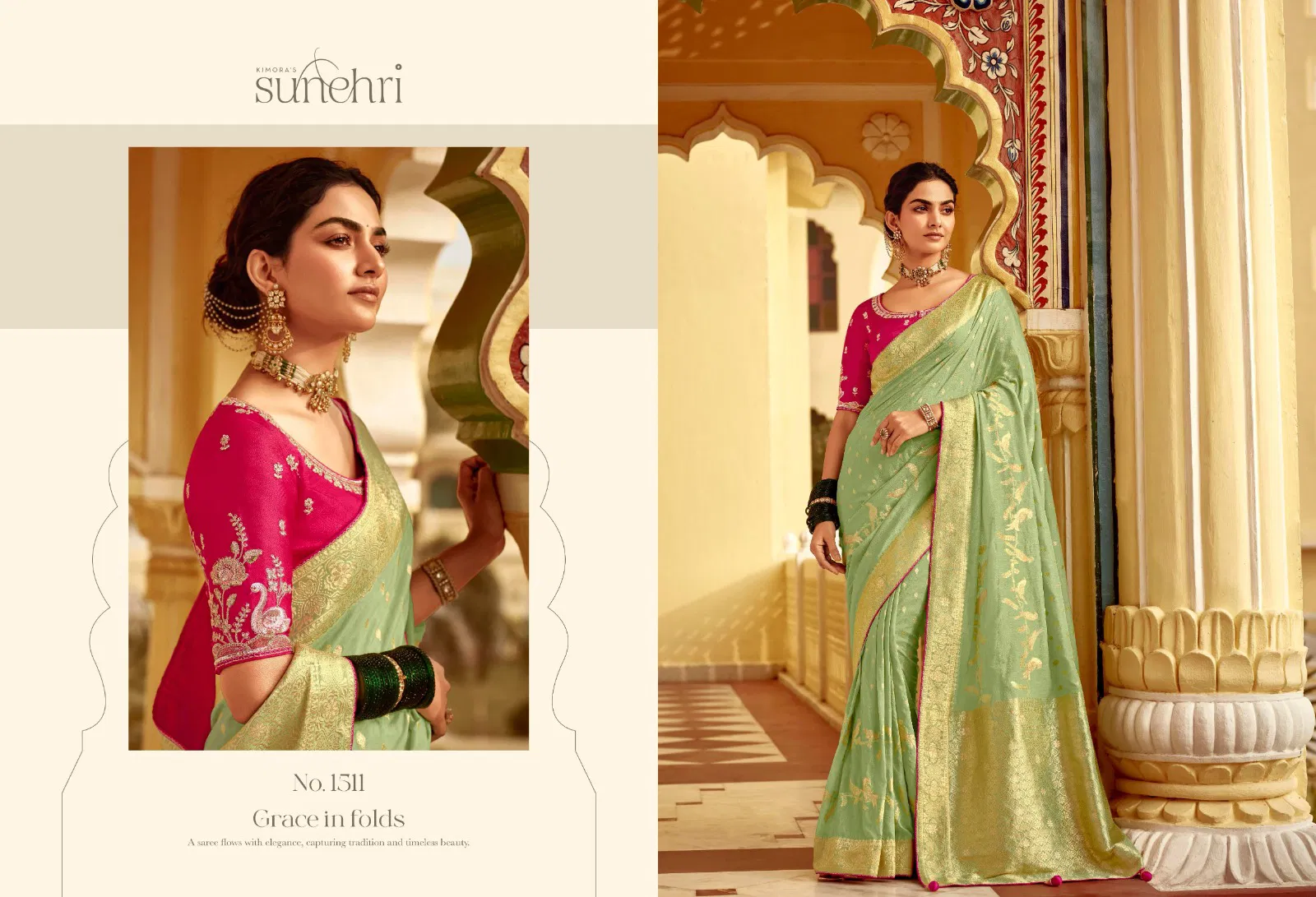 Rang Mahal By Kimora Dola Silk Wedding Wear Saree Wholesale Market In Surat